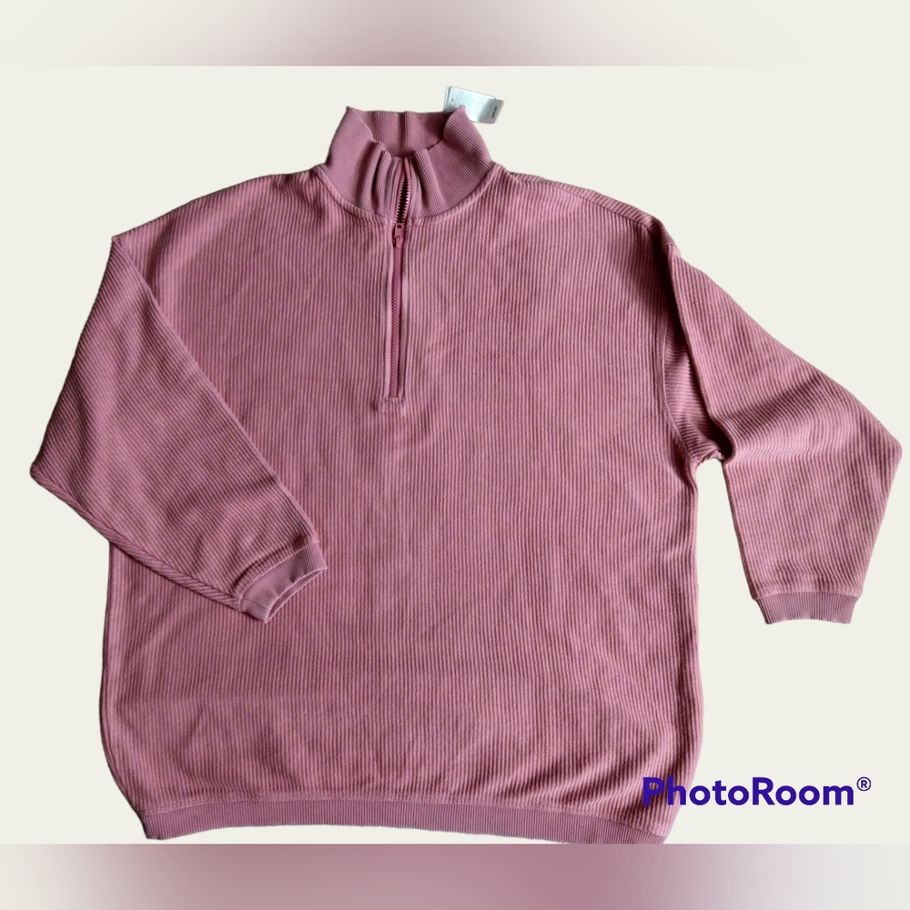 Aerie Women's Ribbed Stretch Pink Puce Pullover Top L/XL Aeropostale
